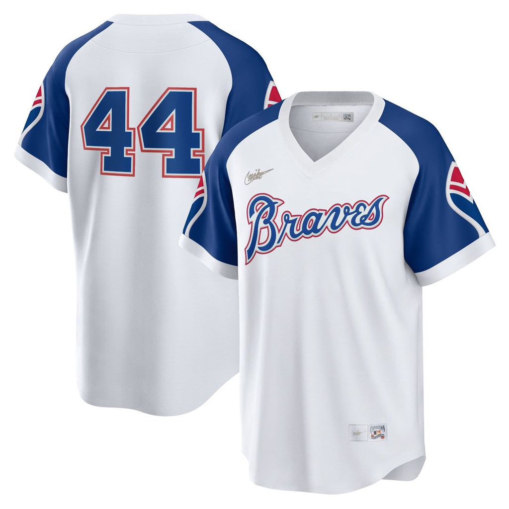 Hank Aaron Atlanta Braves Nike Home Cooperstown Collection Player Jersey - White Official MLB Team Apparel Baseball Fan Gear