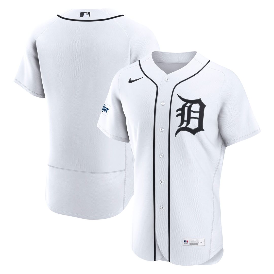 Detroit Tigers Nike Home Authentic Jersey - White Official MLB Team Apparel Baseball Fan Gear