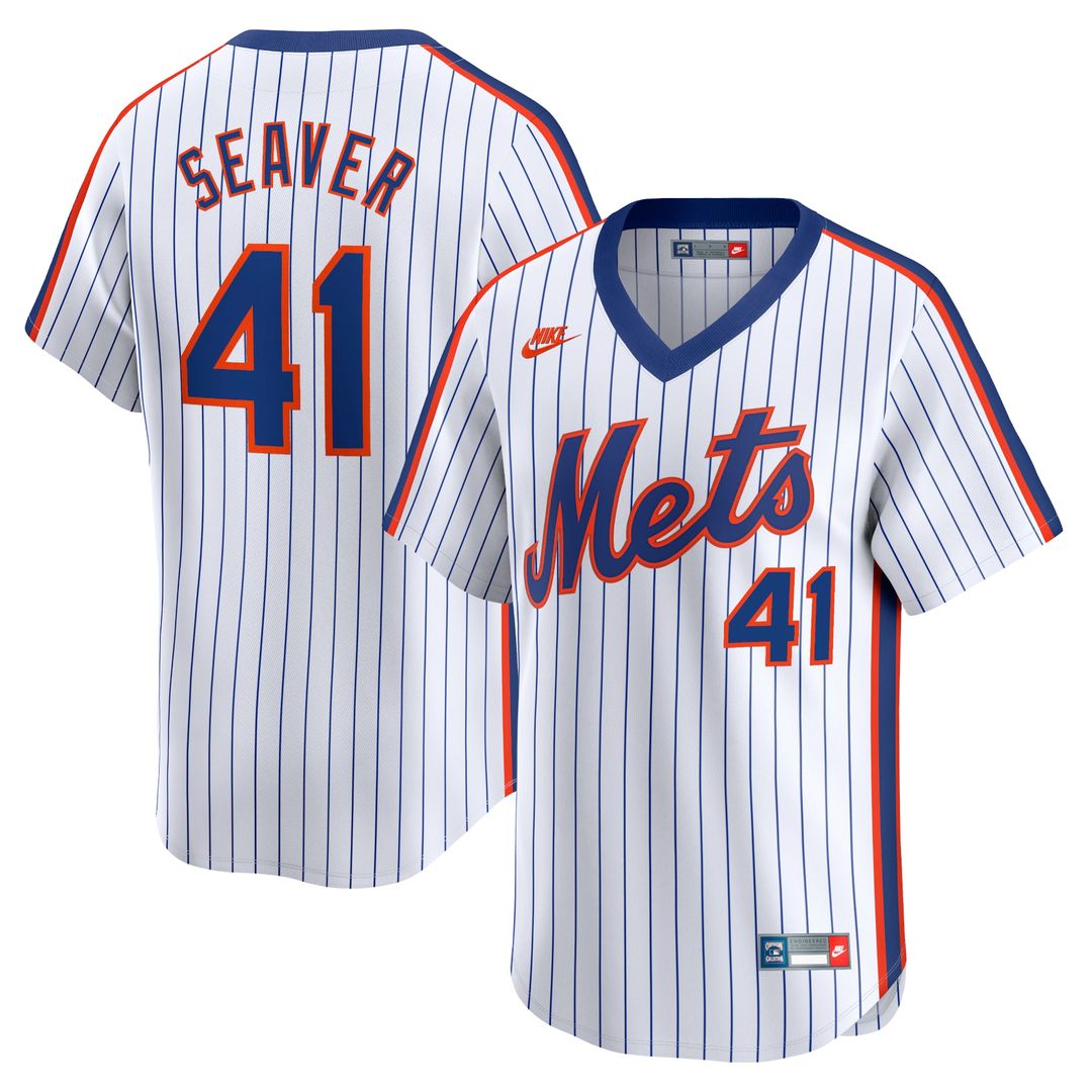 Tom Seaver New York Mets Nike Throwback Cooperstown Limited Jersey - White Official MLB Team Apparel Baseball Fan Gear