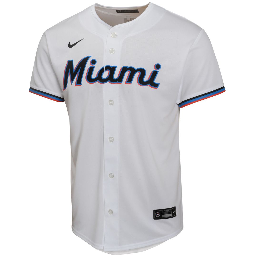 Sandy Alcantara Miami Marlins Nike Youth Home Game Player Jersey - White Official MLB Team Apparel Baseball Fan Gear