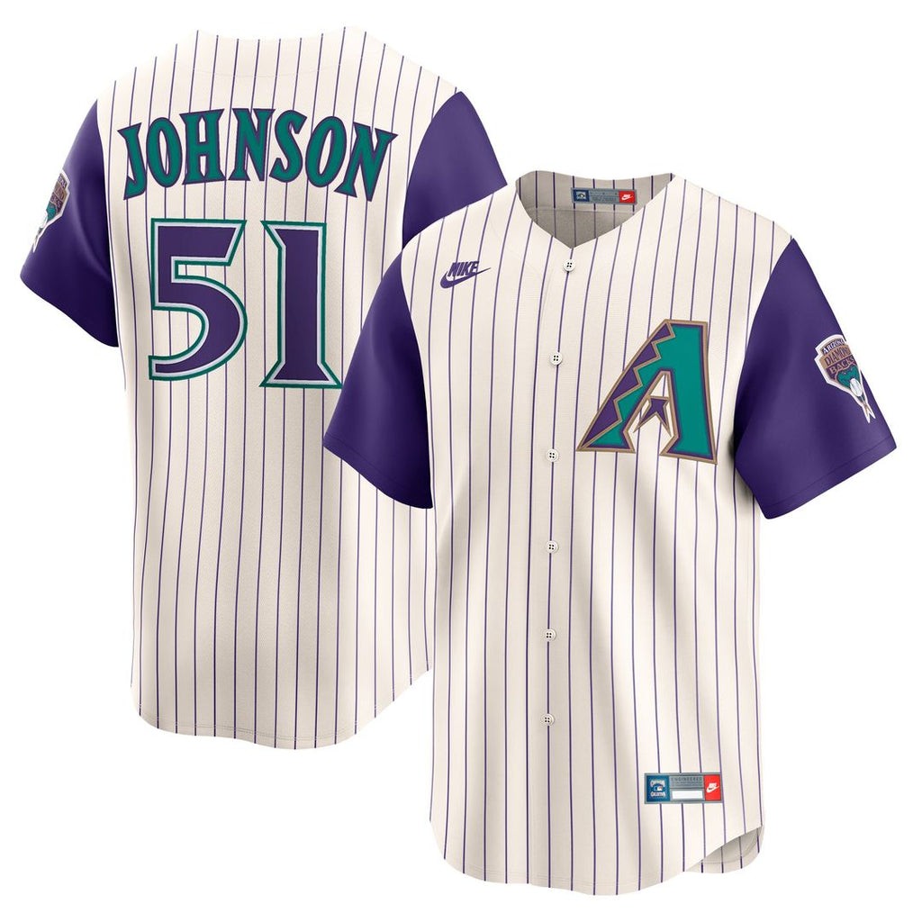 Randy Johnson Arizona Diamondbacks Nike Throwback Cooperstown Collection Limited Jersey - Cream Official MLB Team Apparel Baseball Fan Gear