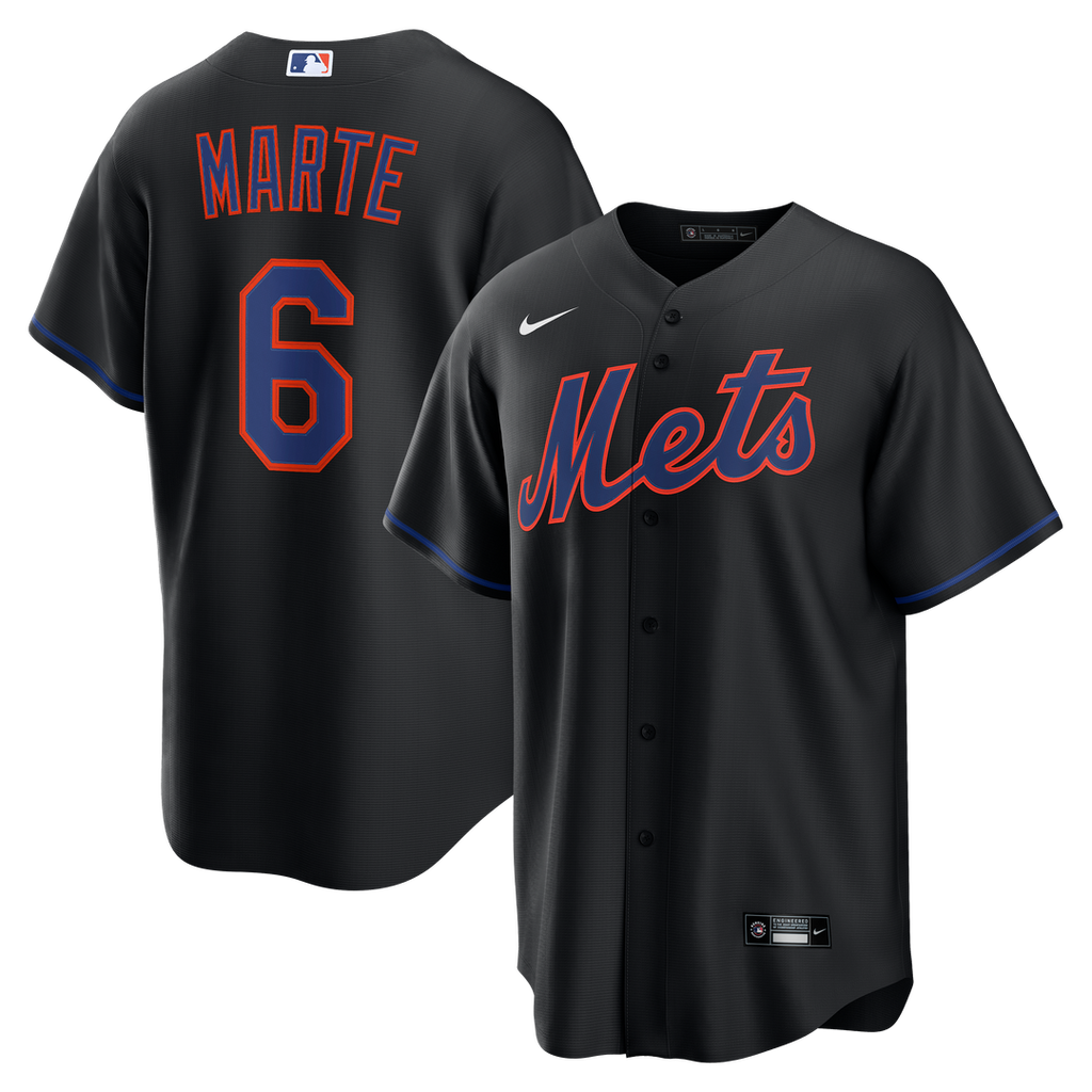 Starling Marte New York Mets Nike Alternate Replica Jersey - Black Official MLB Team Apparel Baseball Fan Gear