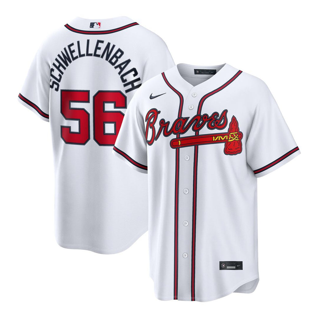 Spencer Schwellenbach Atlanta Braves Nike Home Replica Jersey - White Official MLB Team Apparel Baseball Fan Gear