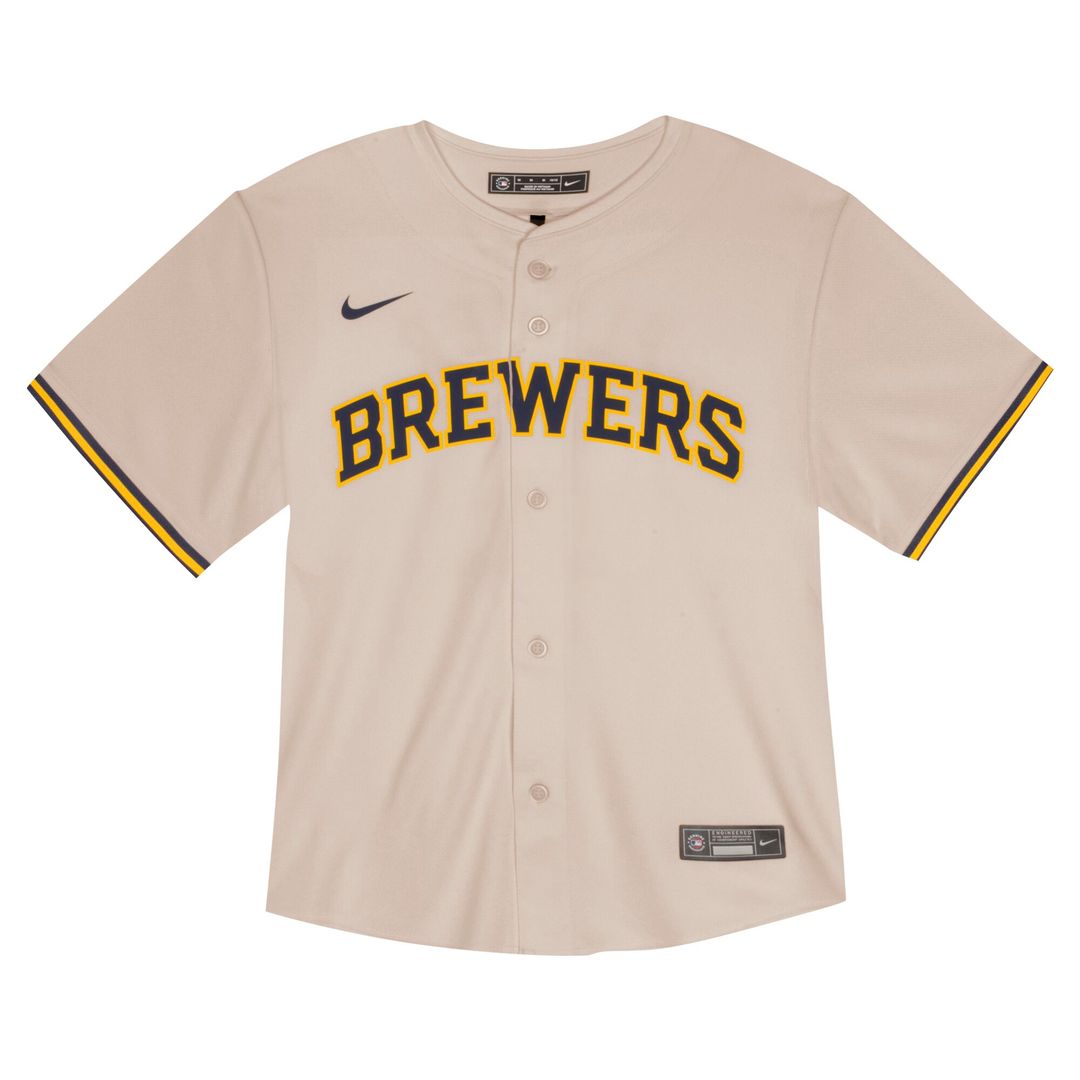 Christian Yelich Milwaukee Brewers Nike Toddler Home Game Jersey - Cream Official MLB Team Apparel Baseball Fan Gear