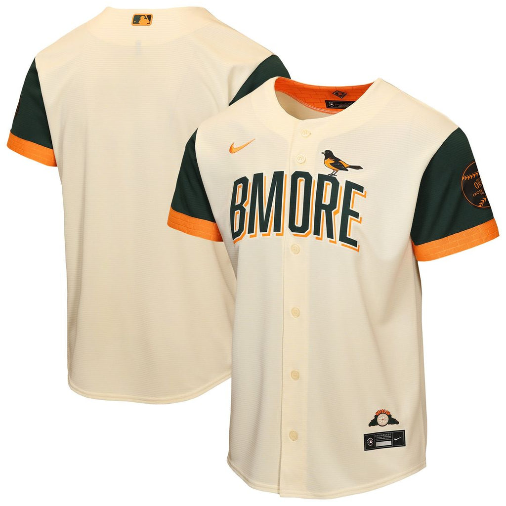 Baltimore Orioles Nike Youth 2026 City Connect Stadium Jersey - Cream Official MLB Team Apparel Baseball Fan Gear