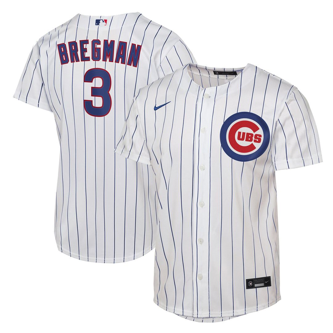 Alex Bregman Chicago Cubs Nike Youth Home Replica Jersey - White Official MLB Team Apparel Baseball Fan Gear
