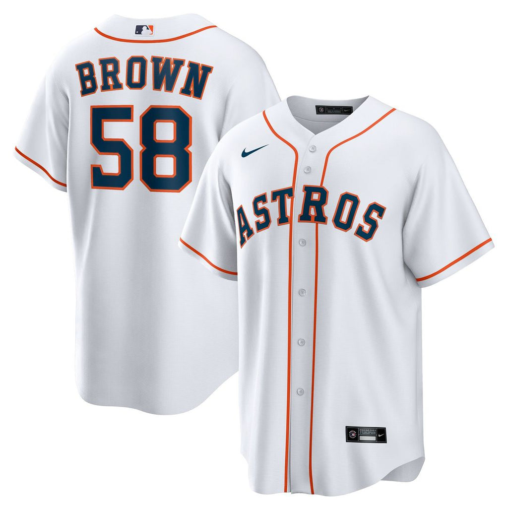 Hunter Brown Houston Astros Nike Home Replica Jersey - White Official MLB Team Apparel Baseball Fan Gear