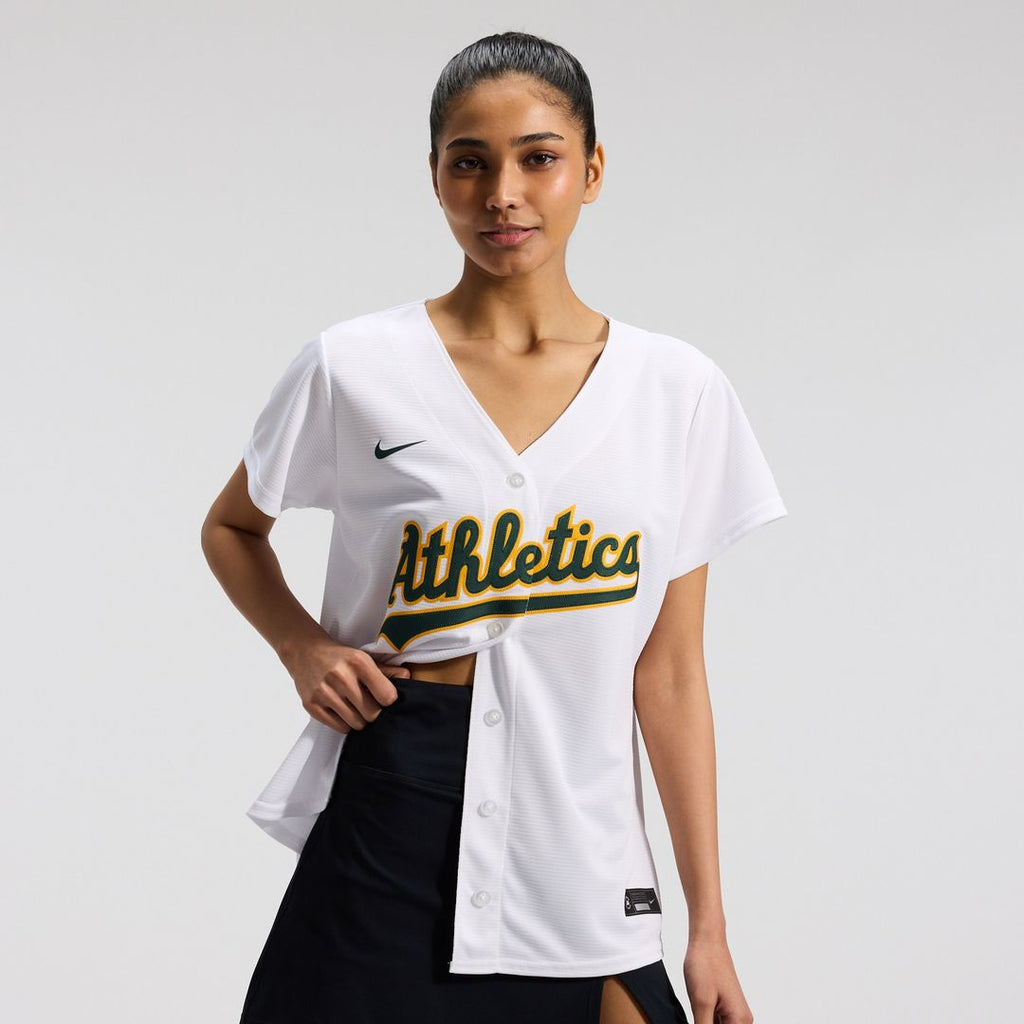 Athletics Nike Women's Home Replica Team Jersey - White Official MLB Team Apparel Baseball Fan Gear