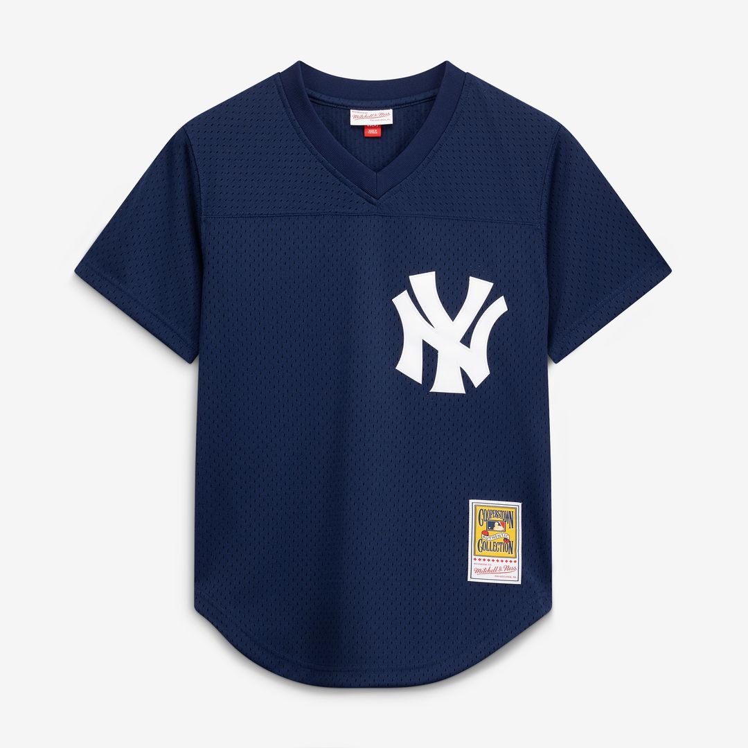 Rickey Henderson New York Yankees Mitchell & Ness Cooperstown Collection Mesh Batting Practice Button-Up Jersey - Navy Official MLB Team Apparel Baseb