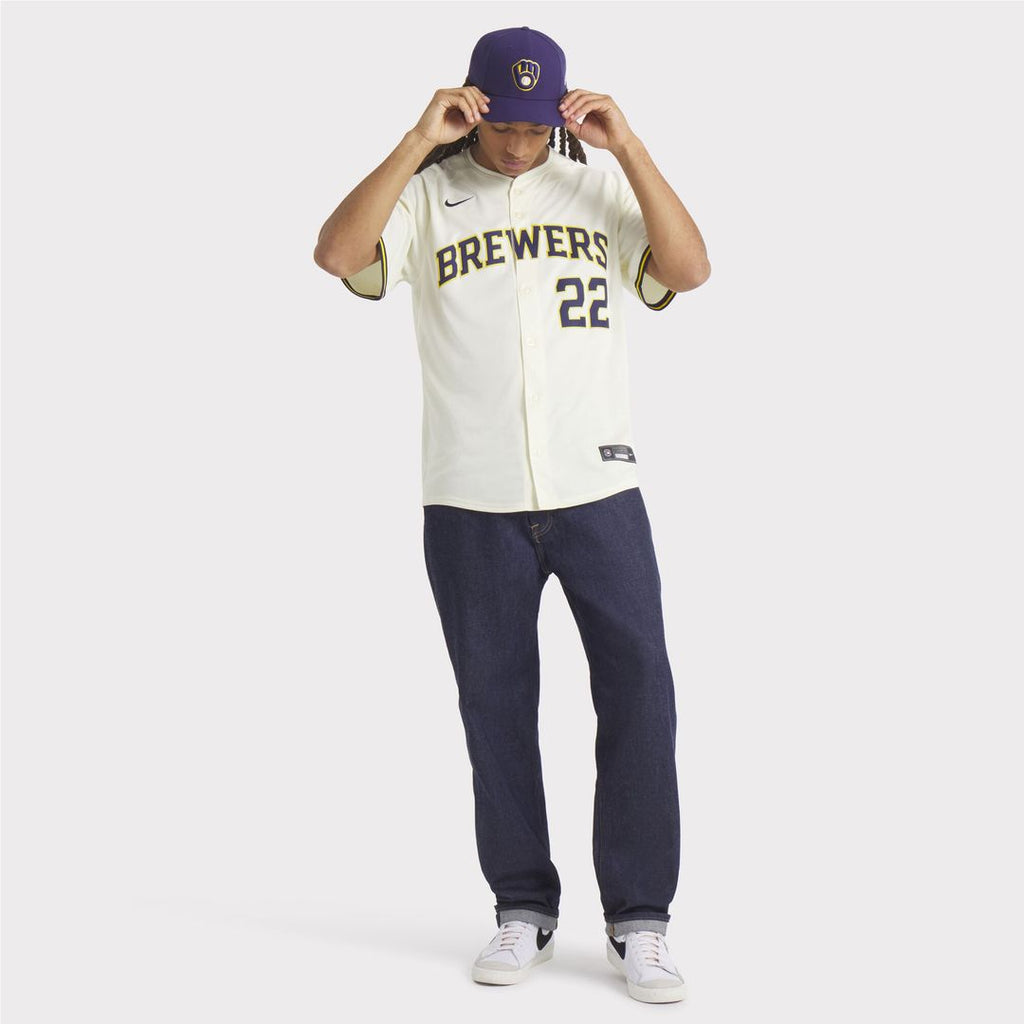 Christian Yelich Milwaukee Brewers Nike Home Limited Player Jersey - Cream Official MLB Team Apparel Baseball Fan Gear