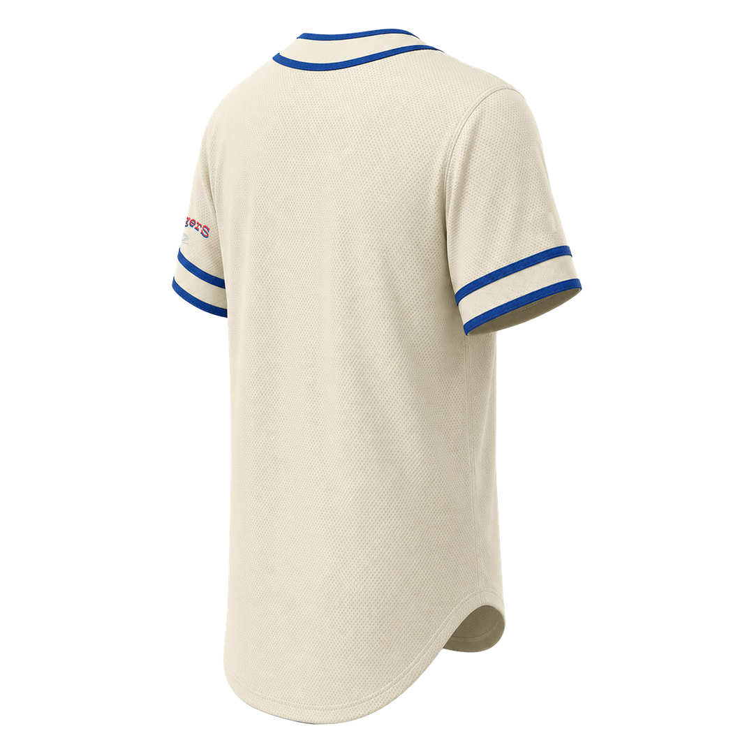 Texas Rangers Stitches Throwback Fashion Jersey - Natural Official MLB Team Apparel Baseball Fan Gear