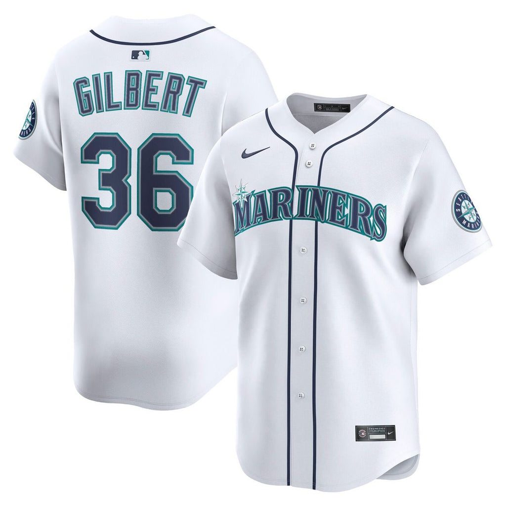 Logan Gilbert Seattle Mariners Nike Home Limited Player Jersey - White Official MLB Team Apparel Baseball Fan Gear