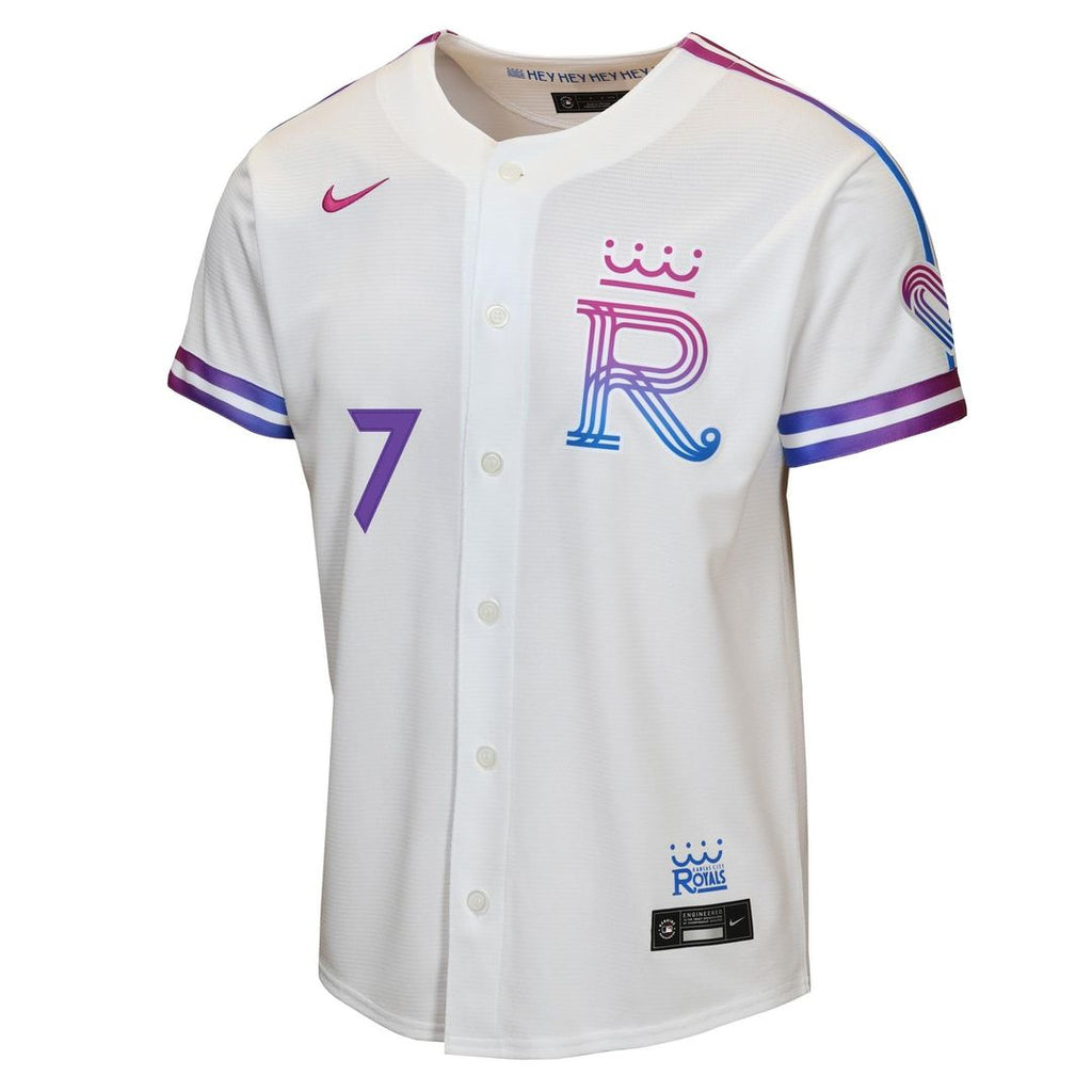 Bobby Witt Jr. Kansas City Royals Nike Youth 2026 City Connect Stadium Jersey - White Official MLB Team Apparel Baseball Fan Gear