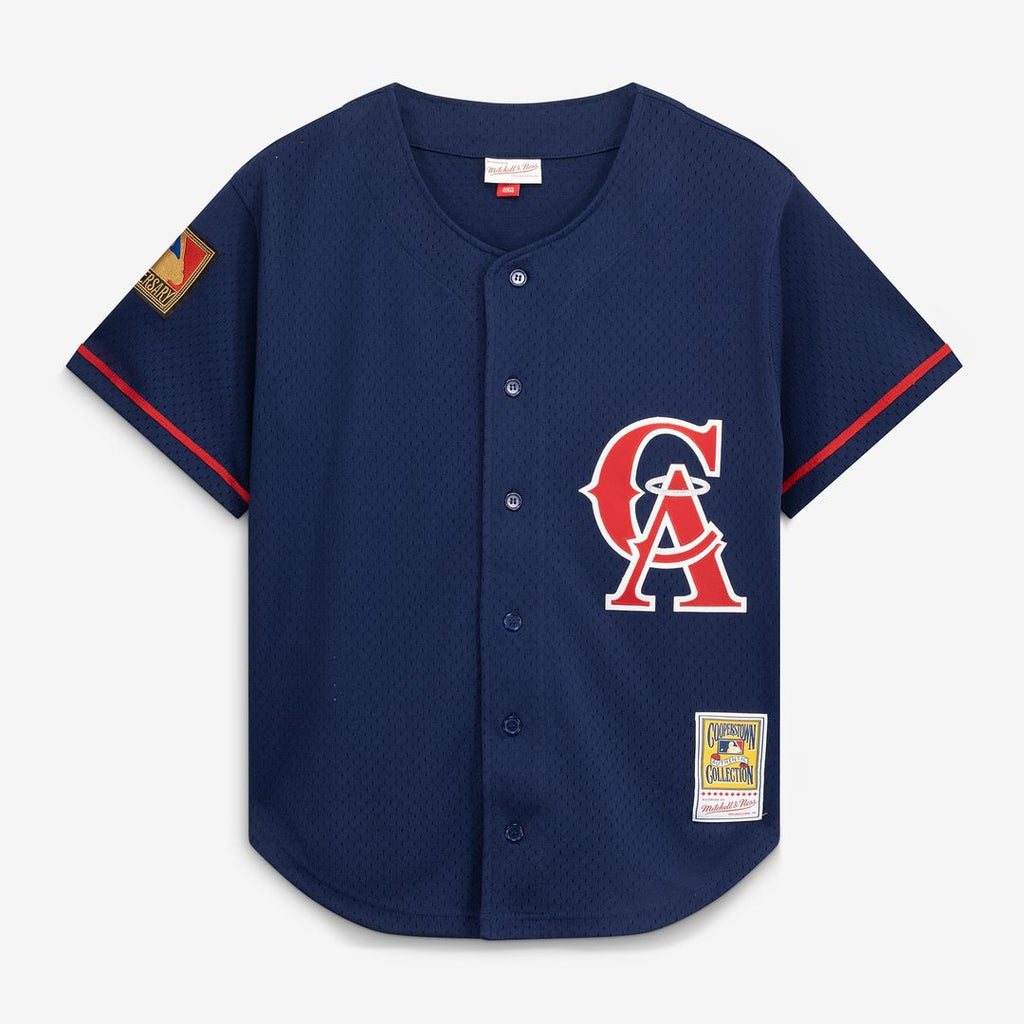 Bo Jackson California Angels Mitchell & Ness Cooperstown Collection Mesh Batting Practice Button-Up Jersey - Navy Official MLB Team Apparel Baseball F