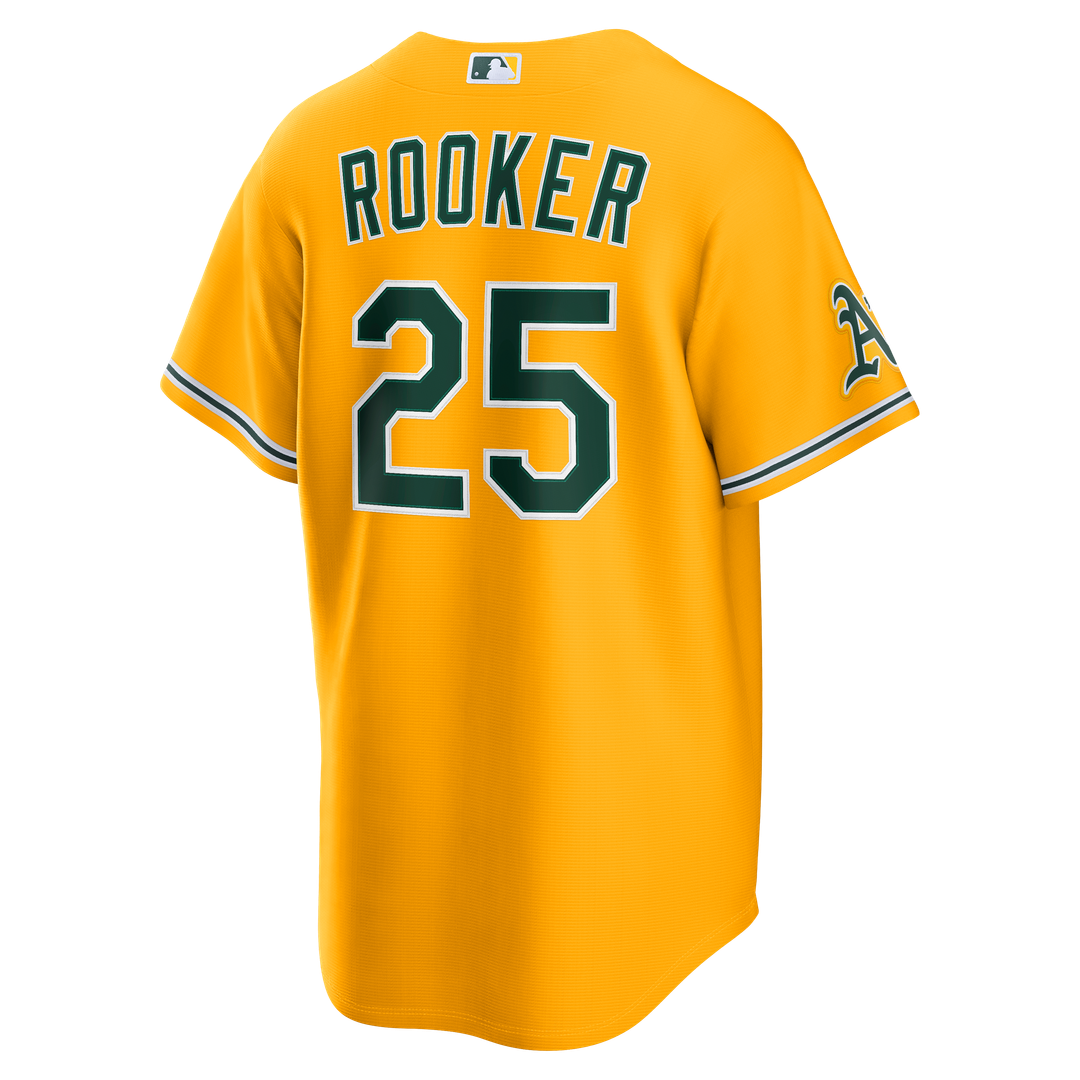 Brent Rooker Athletics Nike Alternate Stadium Jersey - Gold Official MLB Team Apparel Baseball Fan Gear