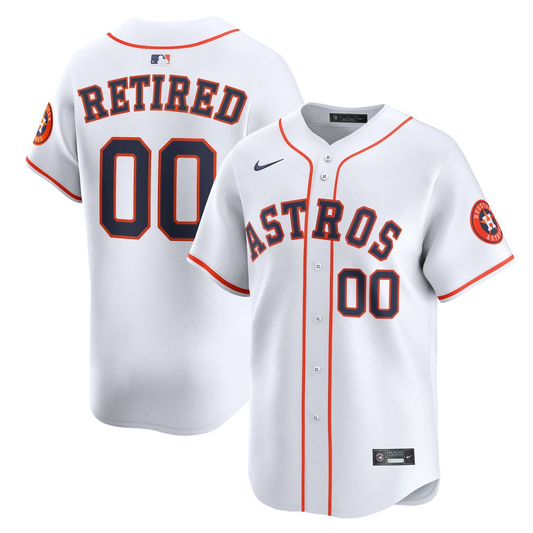 Houston Astros Nike Home Limited Pick-A-Player Retired Roster Jersey - White Official MLB Team Apparel Baseball Fan Gear