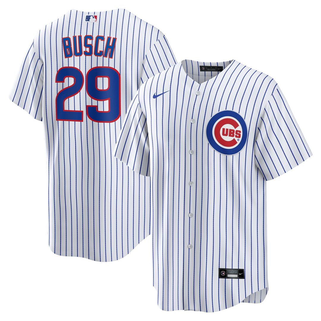Michael Busch Chicago Cubs Nike Home Replica Jersey - White Official MLB Team Apparel Baseball Fan Gear