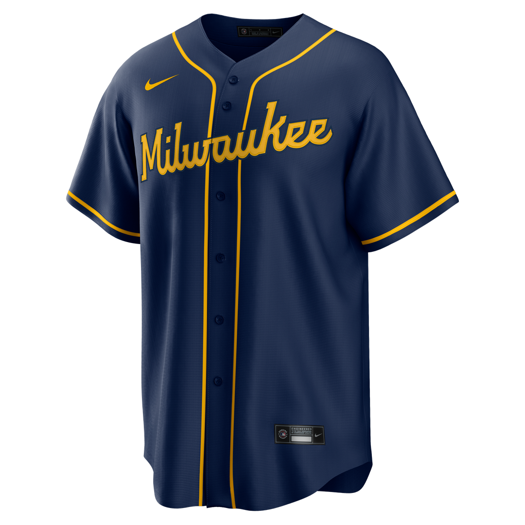 Milwaukee Brewers Nike Alternate Replica Team Jersey - Navy Official MLB Team Apparel Baseball Fan Gear
