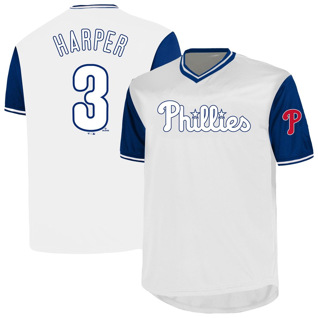 Bryce Harper Philadelphia Phillies Profile Big & Tall Name & Number Jersey - White Official MLB Team Apparel Baseball Fan Gear