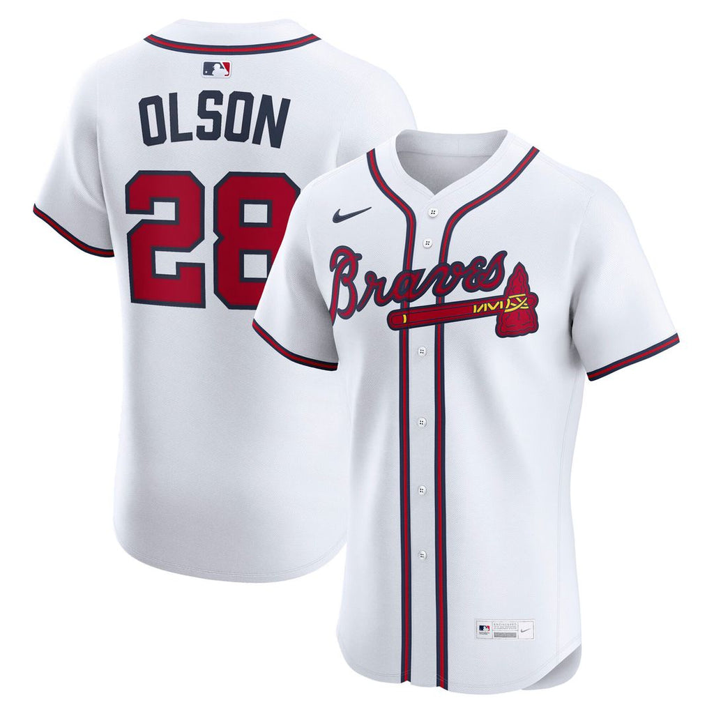 Matt Olson Atlanta Braves Nike Home Elite Player Jersey - White Official MLB Team Apparel Baseball Fan Gear