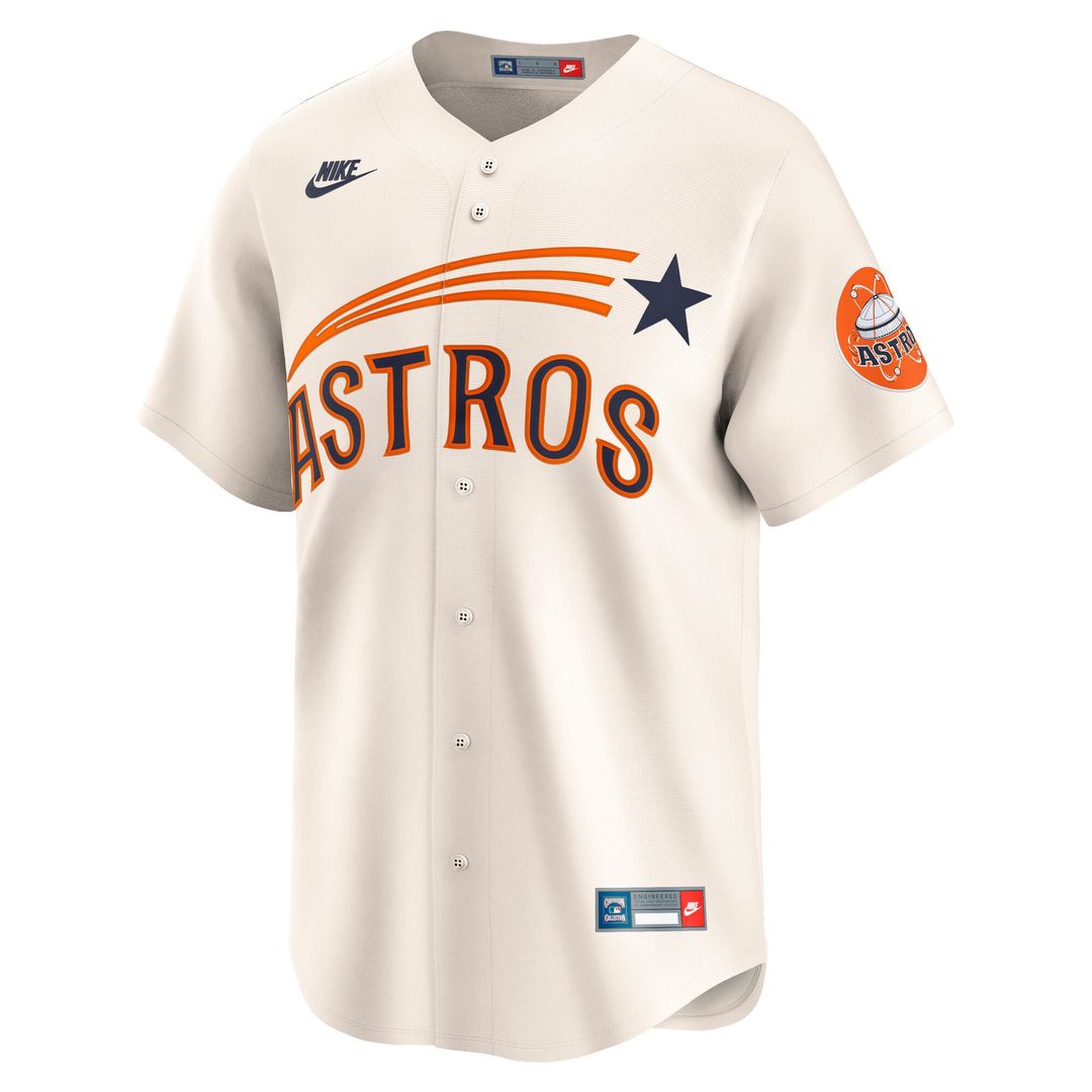 Houston Astros Nike Cooperstown Collection Limited Jersey - Cream Official MLB Team Apparel Baseball Fan Gear