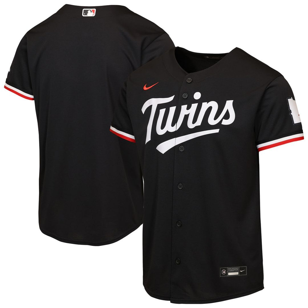 Minnesota Twins Nike Youth Alternate 2 Stadium Jersey - Black Official MLB Team Apparel Baseball Fan Gear