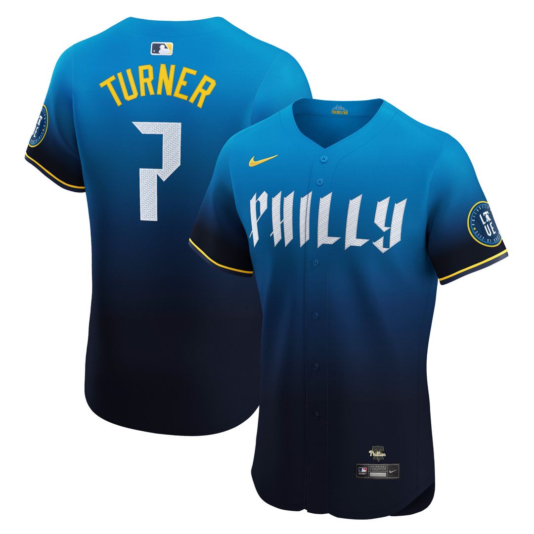 Trea Turner Philadelphia Phillies Nike City Connect Elite Jersey - Navy Official MLB Team Apparel Baseball Fan Gear