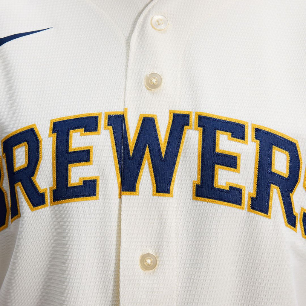 Milwaukee Brewers Nike Home Replica Team Jersey - Cream Official MLB Team Apparel Baseball Fan Gear
