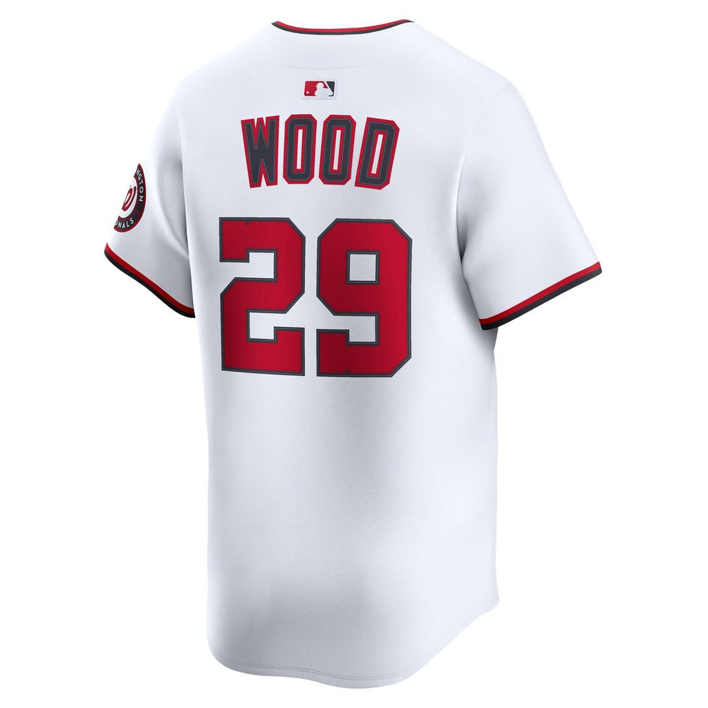 James Wood Washington Nationals Nike Home Limited Jersey - White Official MLB Team Apparel Baseball Fan Gear