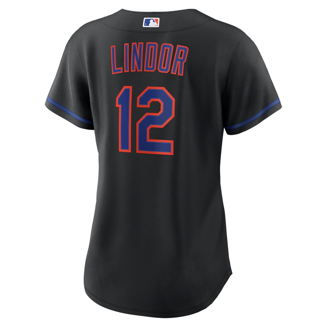 Francisco Lindor New York Mets Nike Women's Alternate Replica Jersey - Black Official MLB Team Apparel Baseball Fan Gear