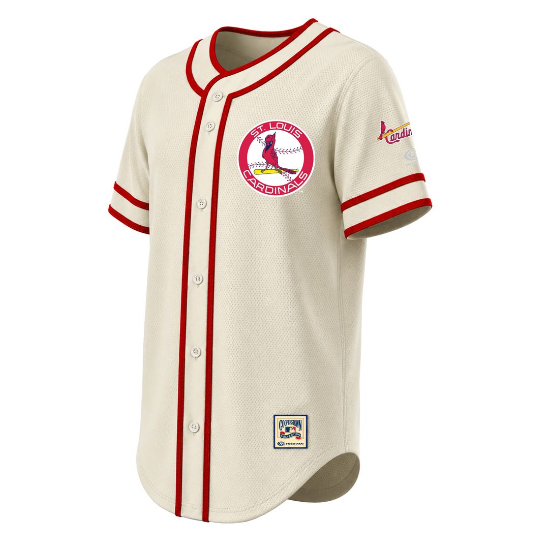 St. Louis Cardinals Stitches Throwback Fashion Jersey - Natural Official MLB Team Apparel Baseball Fan Gear