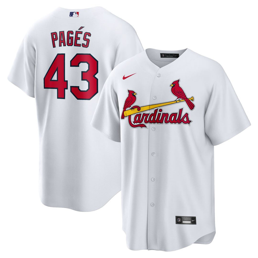 Pedro Pagés St. Louis Cardinals Nike Home Replica Jersey - White Official MLB Team Apparel Baseball Fan Gear