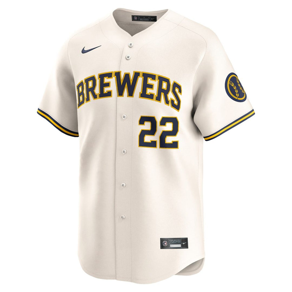 Christian Yelich Milwaukee Brewers Nike Home Limited Player Jersey - Cream Official MLB Team Apparel Baseball Fan Gear