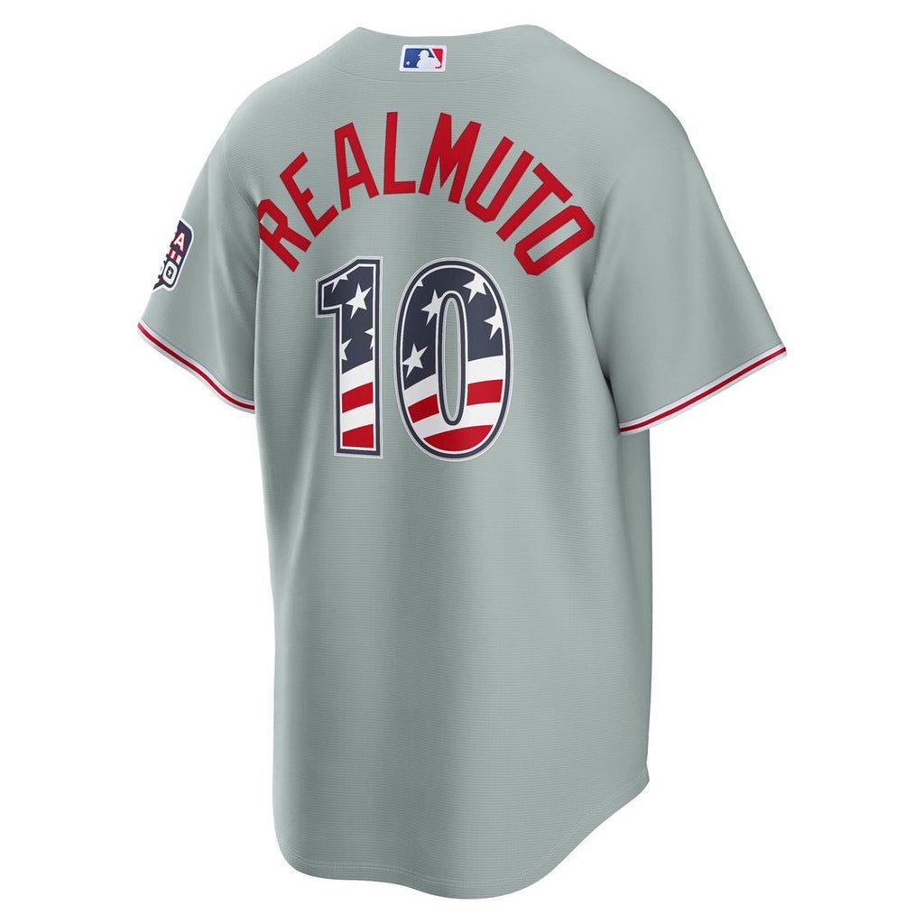 J.T. Realmuto Philadelphia Phillies Nike USA 250 Fourth of July Road Stadium Jersey - Gray Official MLB Team Apparel Baseball Fan Gear