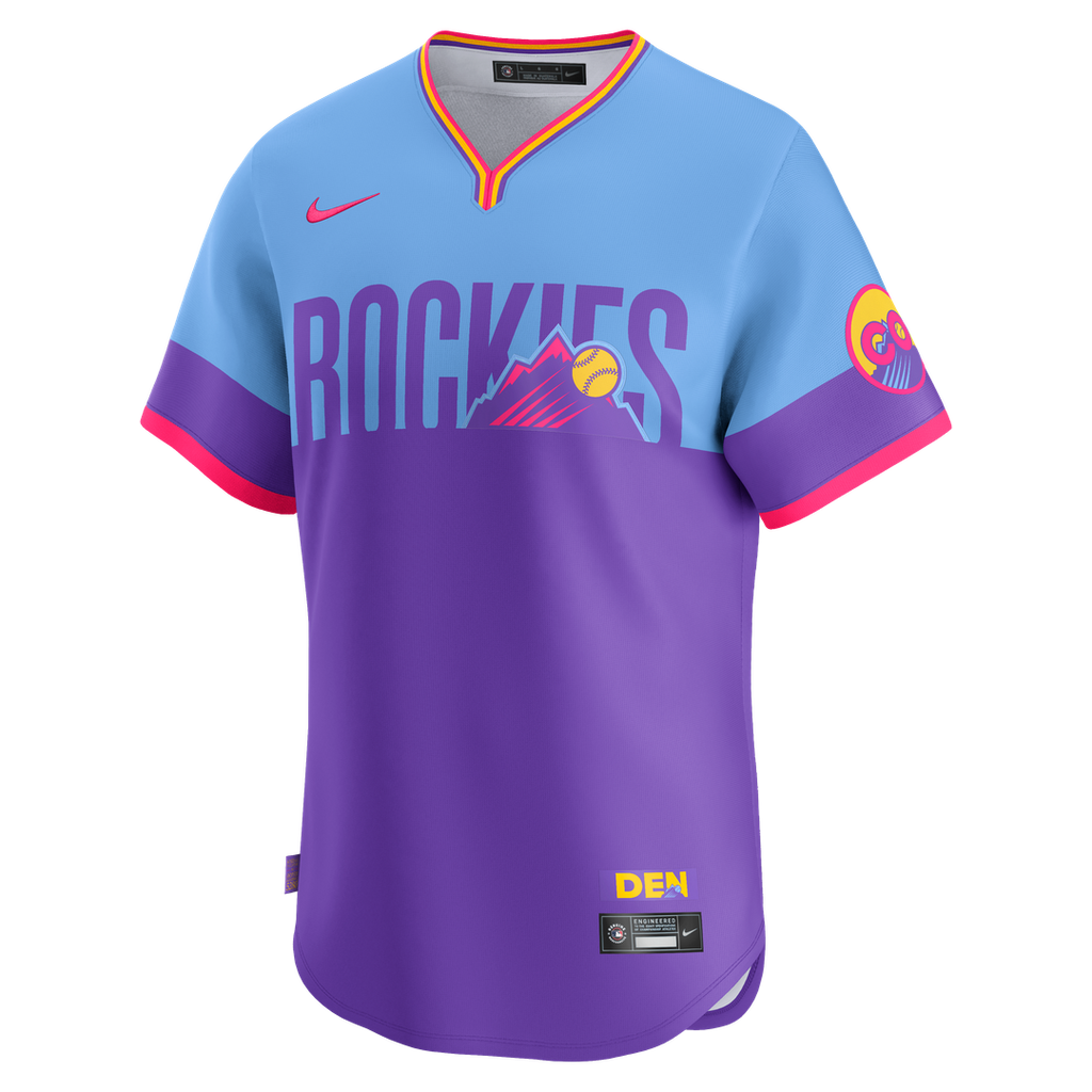 Colorado Rockies Nike 2025 City Connect Limited Jersey - Purple/Light Blue Official MLB Team Apparel Baseball Fan Gear