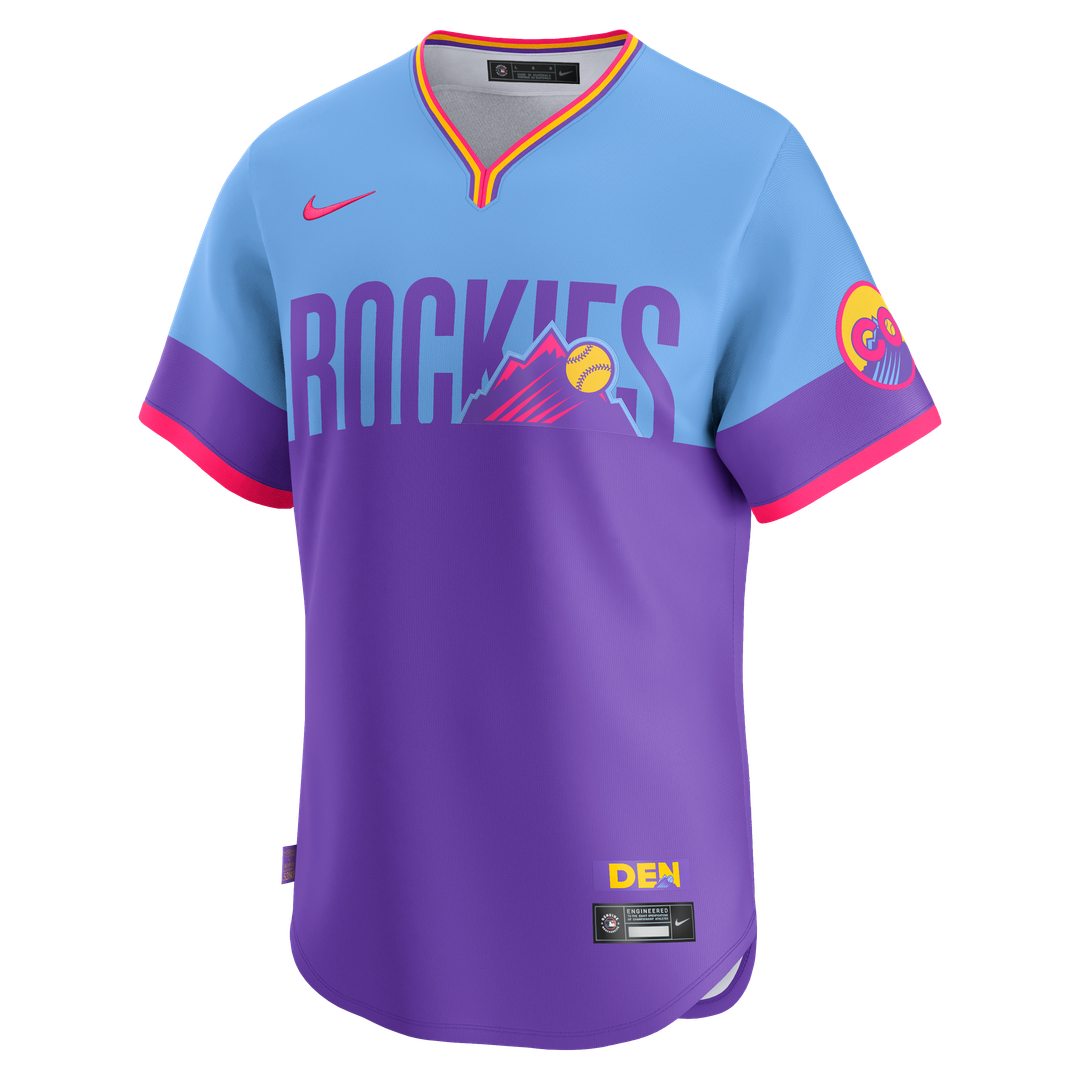 Colorado Rockies Nike 2025 City Connect Limited Jersey - Purple/Light Blue Official MLB Team Apparel Baseball Fan Gear