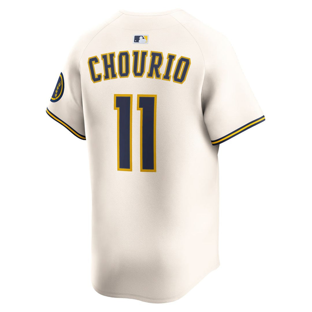 Jackson Chourio Milwaukee Brewers Nike Home Limited Jersey - Cream Official MLB Team Apparel Baseball Fan Gear