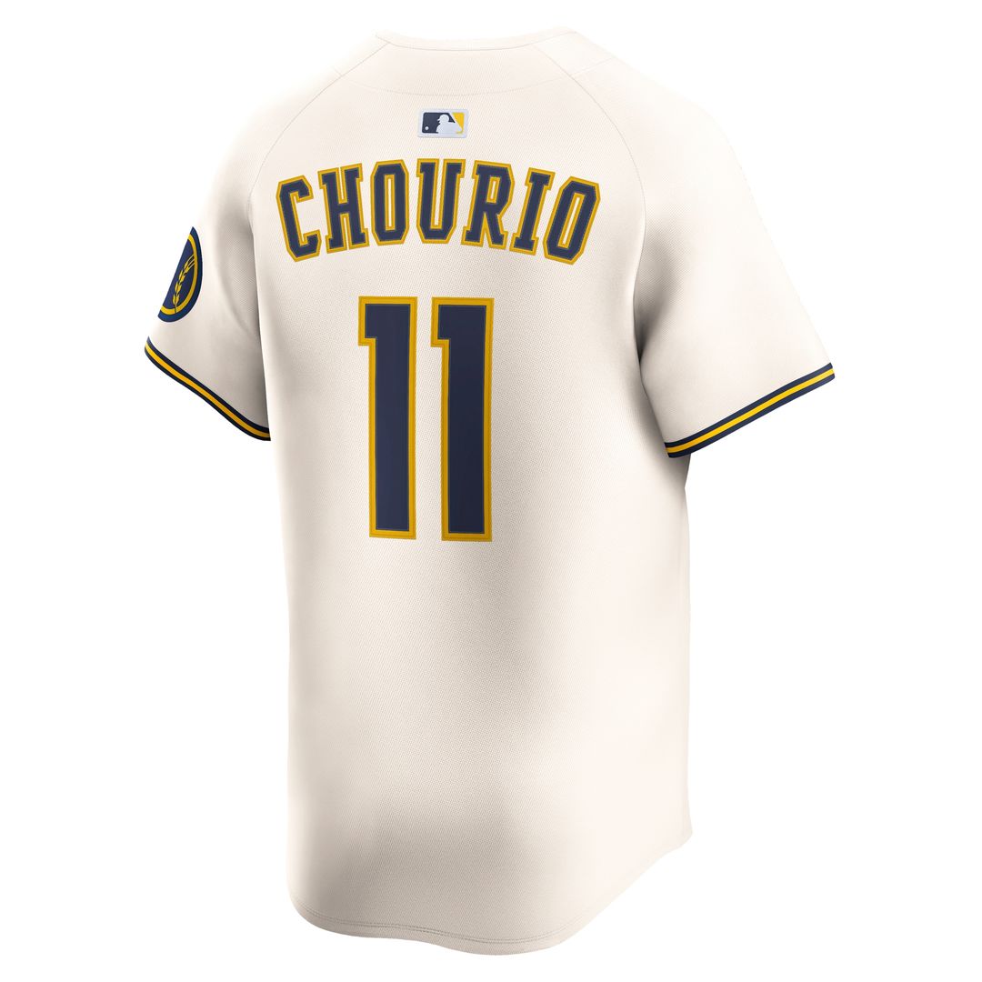 Jackson Chourio Milwaukee Brewers Nike Home Limited Jersey - Cream Official MLB Team Apparel Baseball Fan Gear