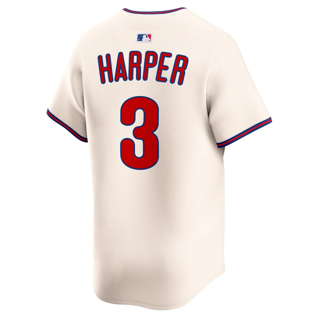Bryce Harper Philadelphia Phillies Nike Alternate Limited Jersey - Cream Official MLB Team Apparel Baseball Fan Gear