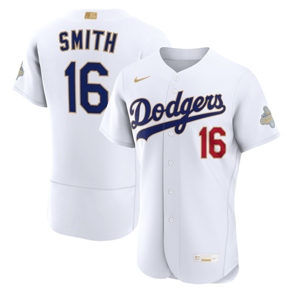 Will Smith Los Angeles Dodgers Nike 2026 Gold Collection Authentic Jersey - White Official MLB Team Apparel Baseball Fan Gear