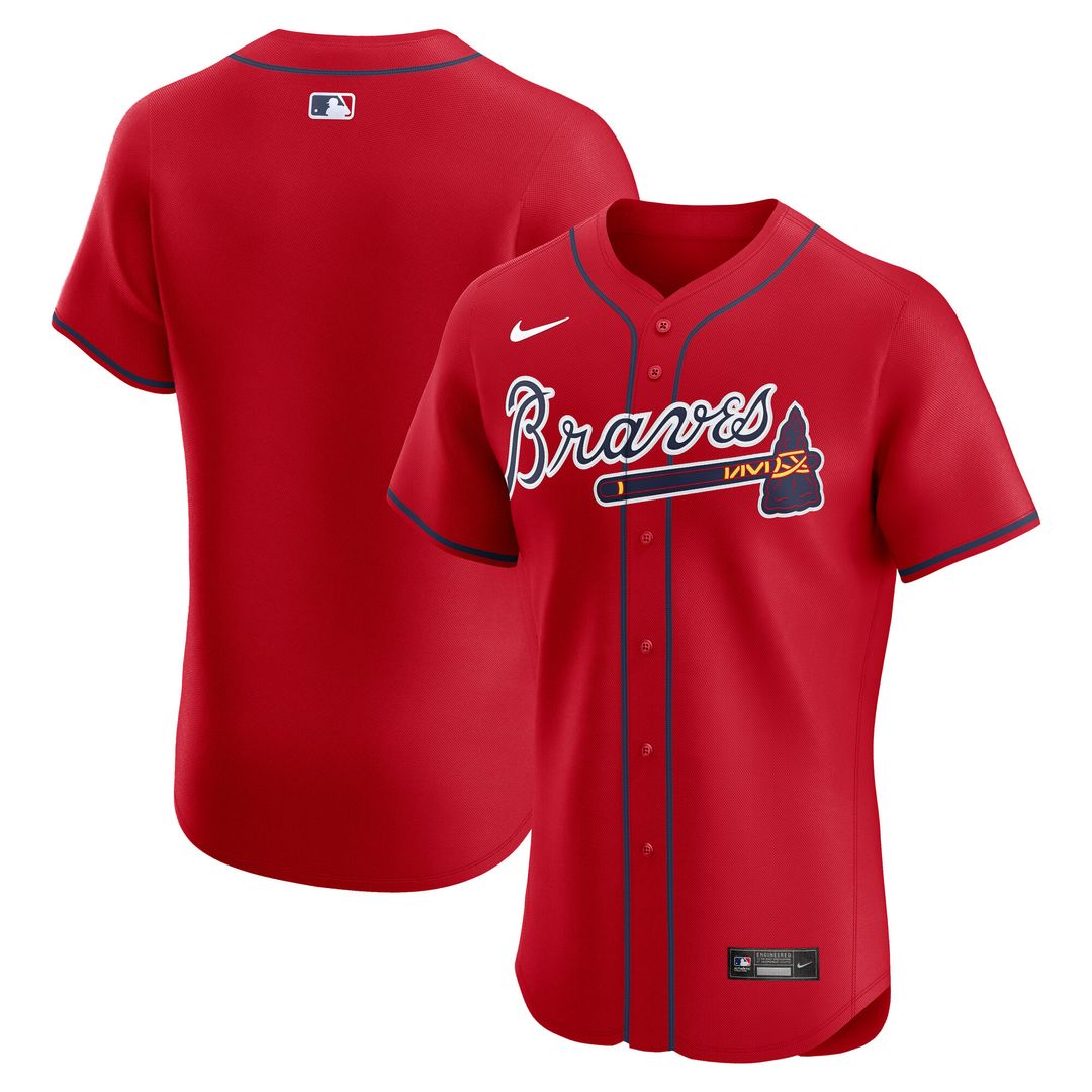 Atlanta Braves Nike Alternate Elite Jersey - Red Official MLB Team Apparel Baseball Fan Gear