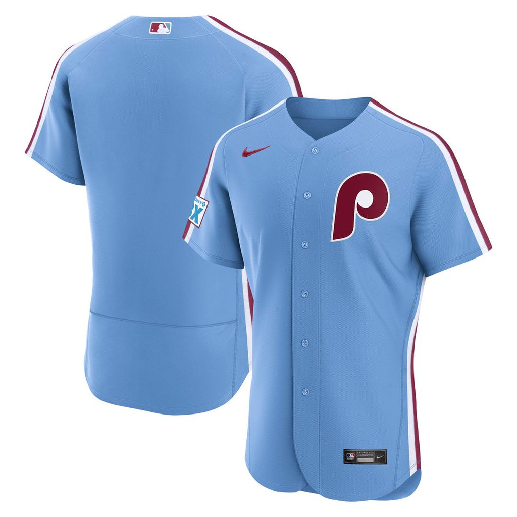 Philadelphia Phillies Nike Alternate Authentic Jersey - Light Blue Official MLB Team Apparel Baseball Fan Gear