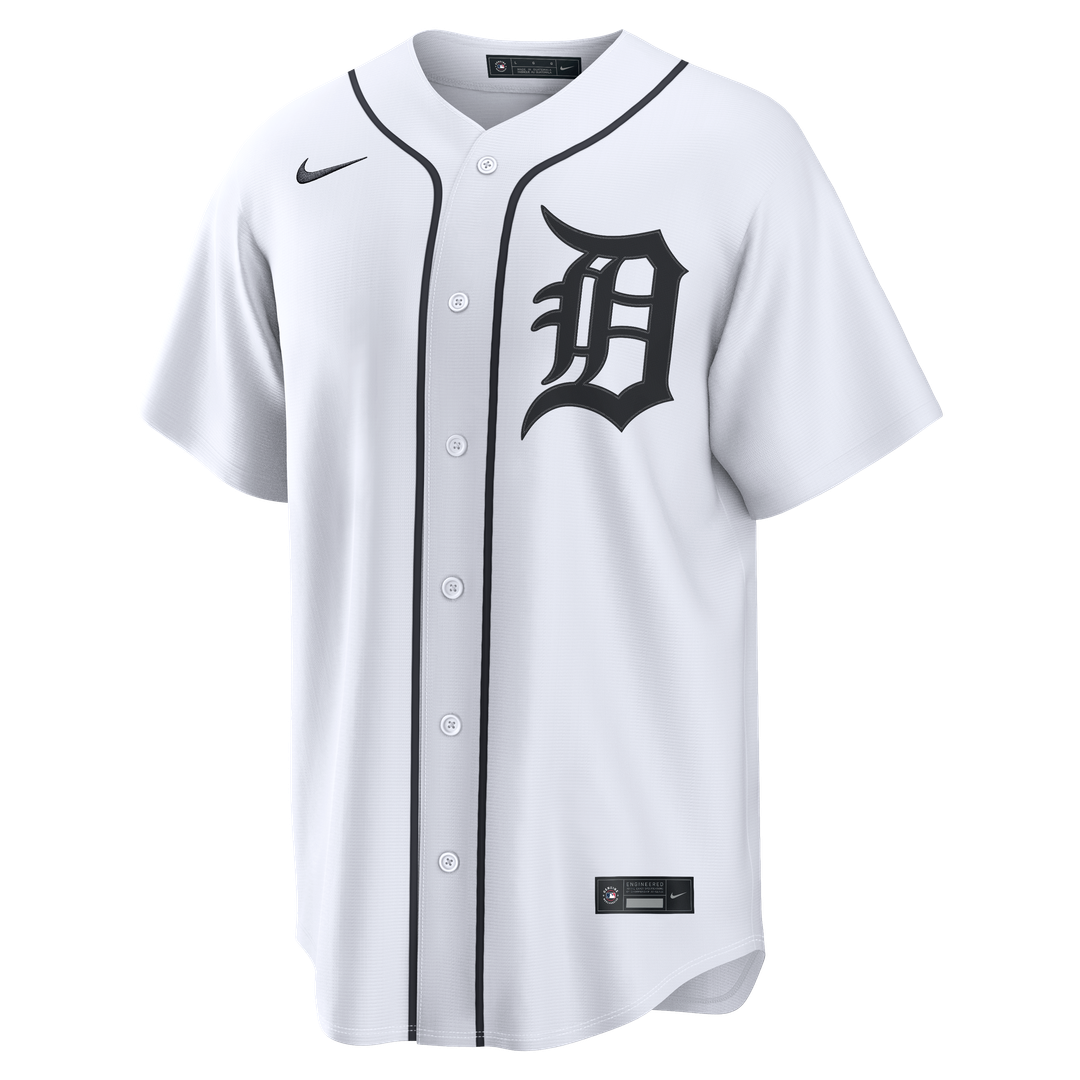 Javier Báez Detroit Tigers Nike Home Replica Jersey - White Official MLB Team Apparel Baseball Fan Gear