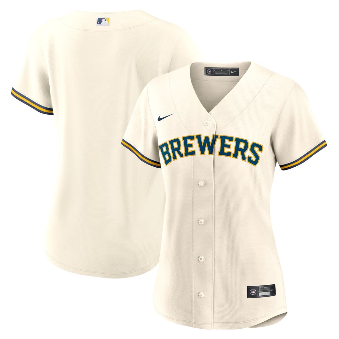 Milwaukee Brewers Nike Women's Home Replica Team Jersey - Cream Official MLB Team Apparel Baseball Fan Gear