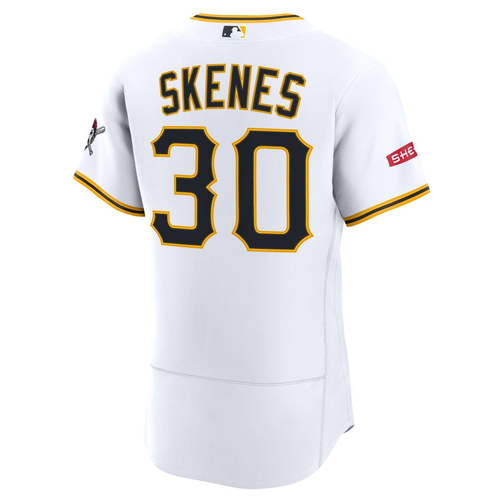 Paul Skenes Pittsburgh Pirates Nike Home Authentic Sponsor Patch Jersey - White Official MLB Team Apparel Baseball Fan Gear