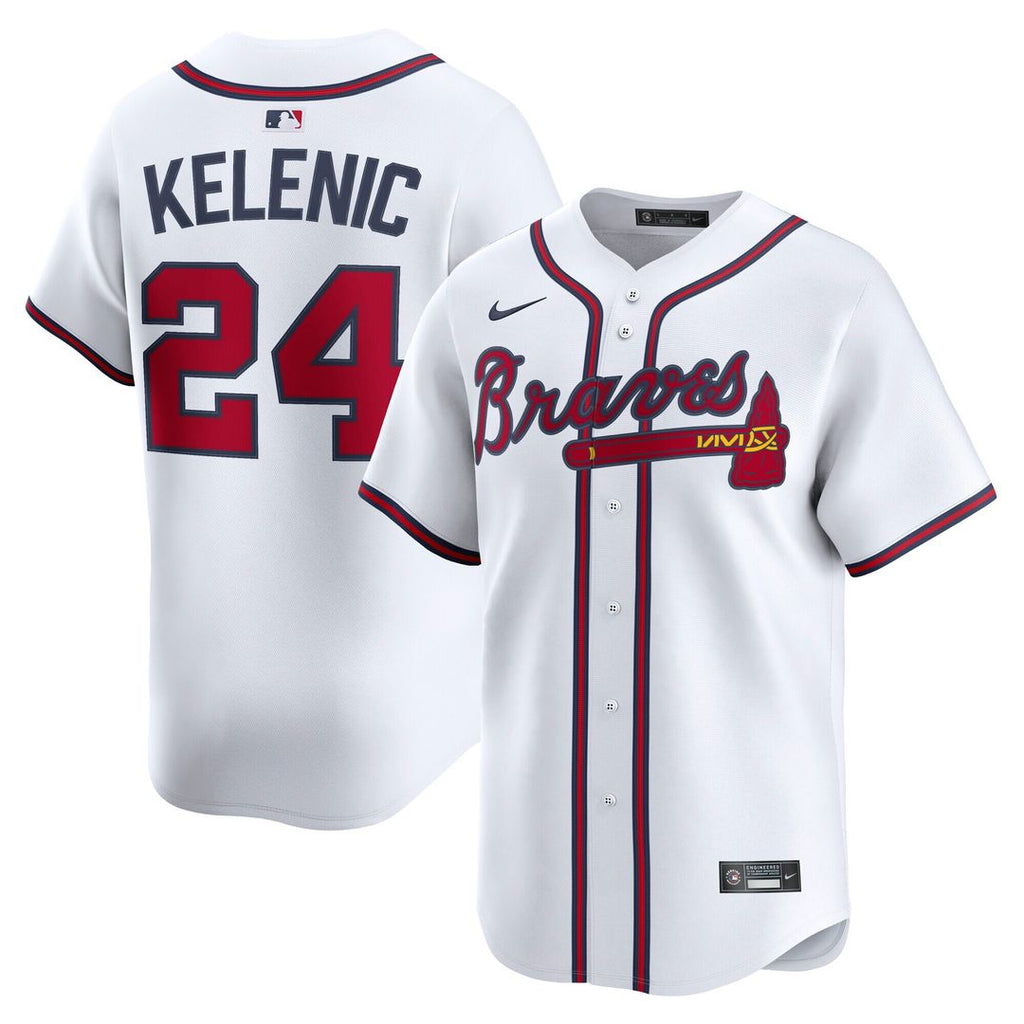 Jarred Kelenic Atlanta Braves Nike Home Limited Player Jersey - White Official MLB Team Apparel Baseball Fan Gear
