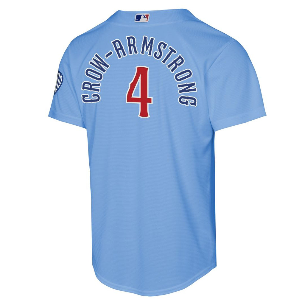 Pete Crow-Armstrong Chicago Cubs Nike Youth Alternate 2 Stadium Jersey - Light Blue Official MLB Team Apparel Baseball Fan Gear