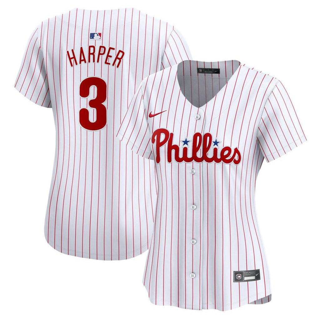 Bryce Harper Philadelphia Phillies Nike Women's Home Limited Player Jersey - White Official MLB Team Apparel Baseball Fan Gear