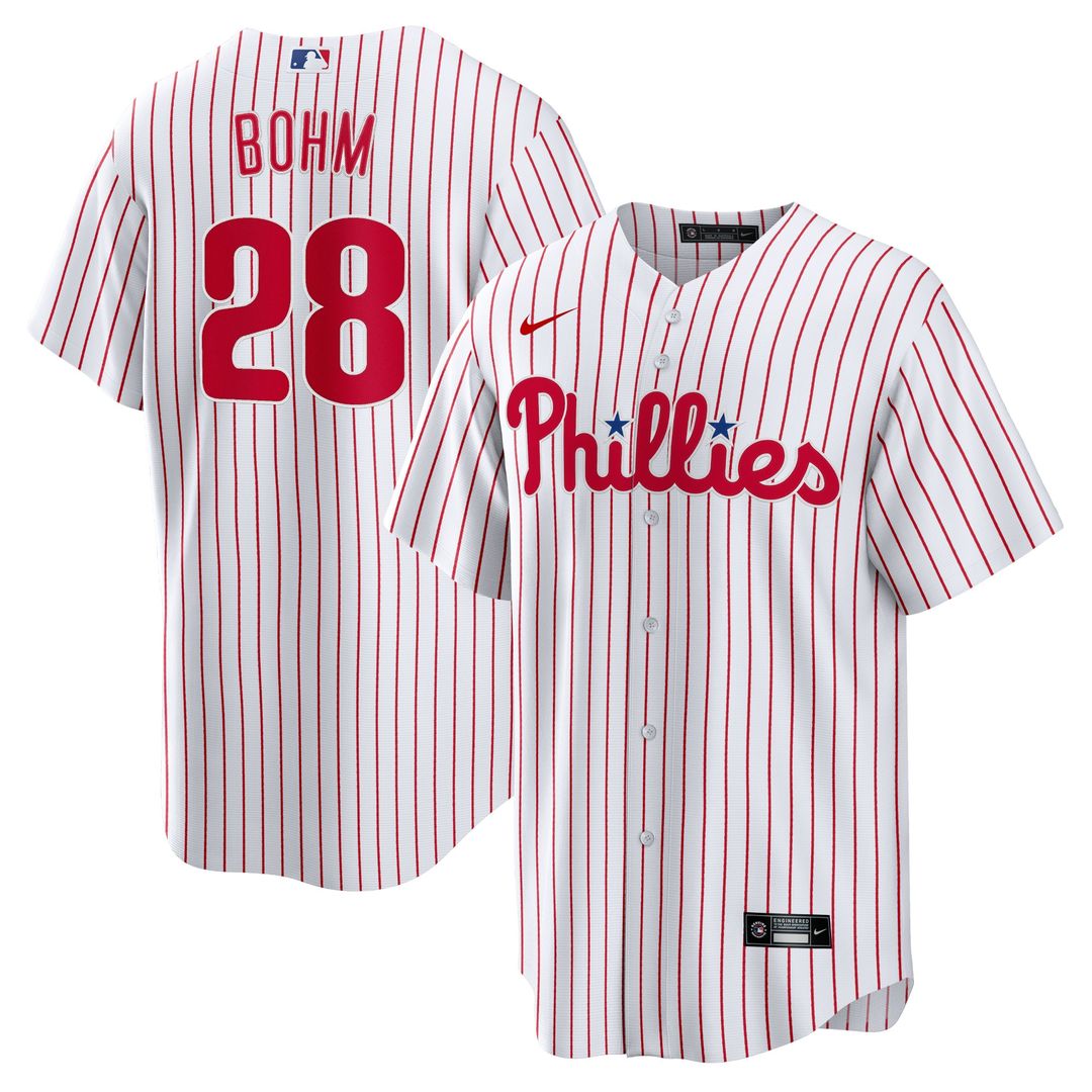 Alec Bohm Philadelphia Phillies Nike Replica Player Jersey - White Official MLB Team Apparel Baseball Fan Gear
