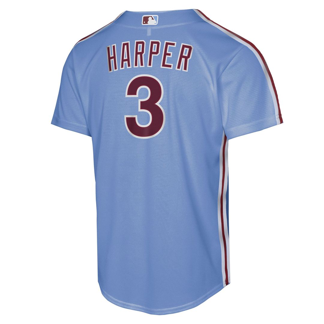 Bryce Harper Philadelphia Phillies Nike Youth Alternate Replica Jersey - Light Blue Official MLB Team Apparel Baseball Fan Gear